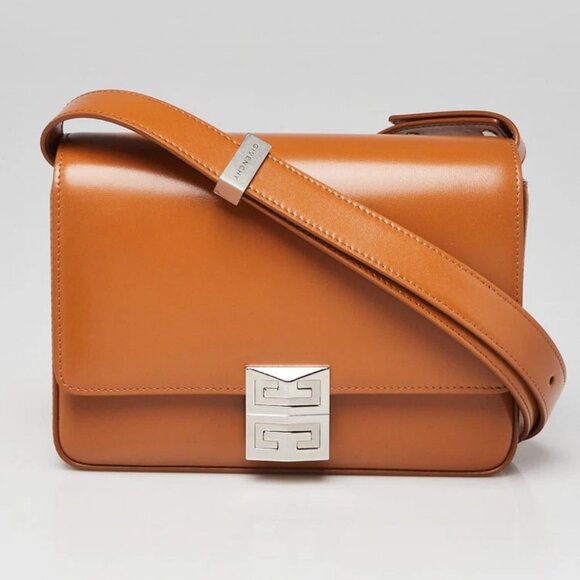 Givenchy Chestnut Smooth Leather 4G Crossbody Bag - Picture 1 of 12